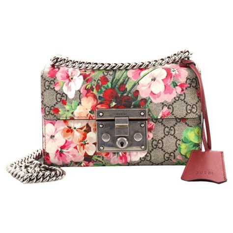 gucci padlock gg blooms shoulder bag